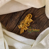 AD Stone Gold Saree Pin -Twin Flower-G9745